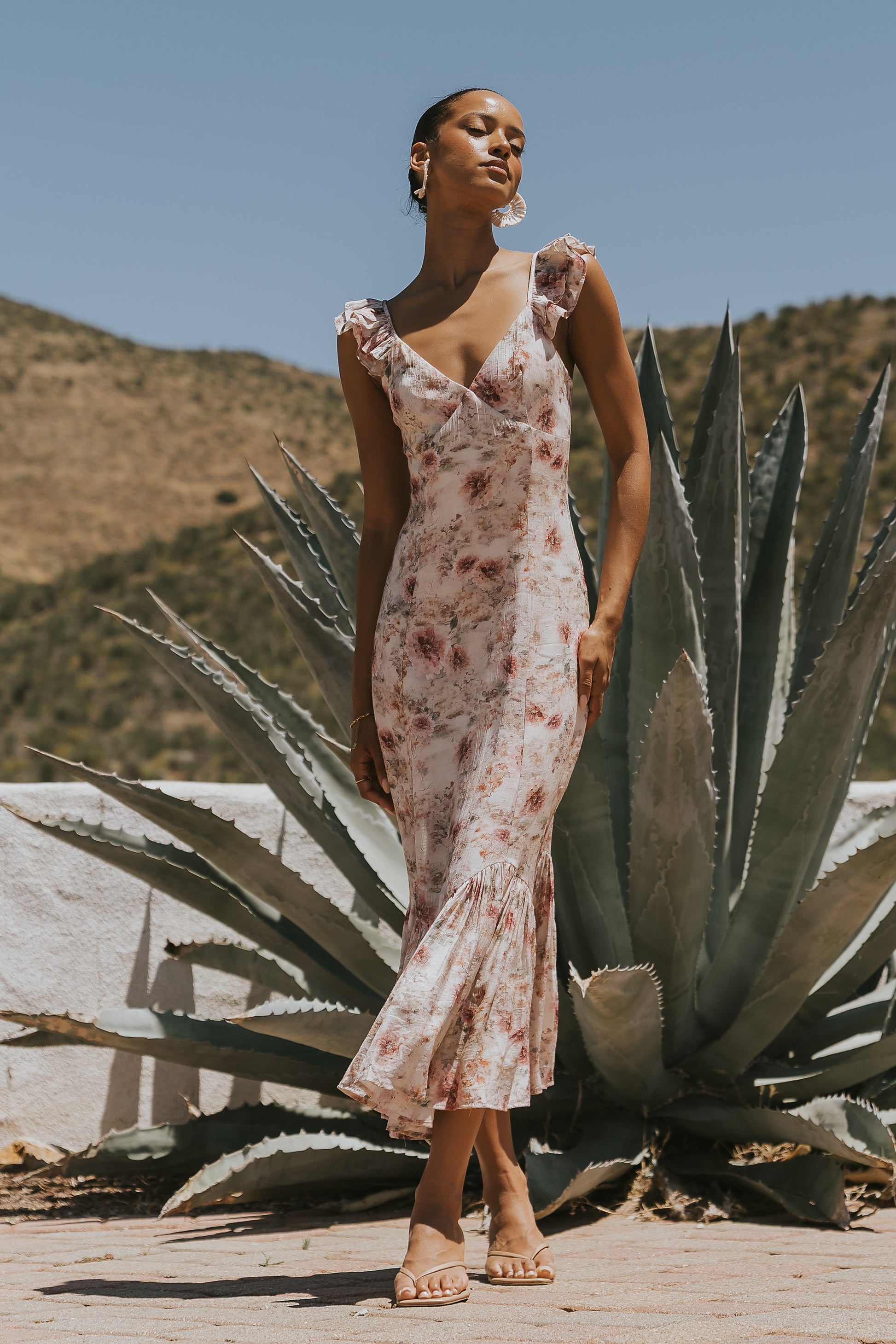 Darcy Floral Maxi Dress Pink 1