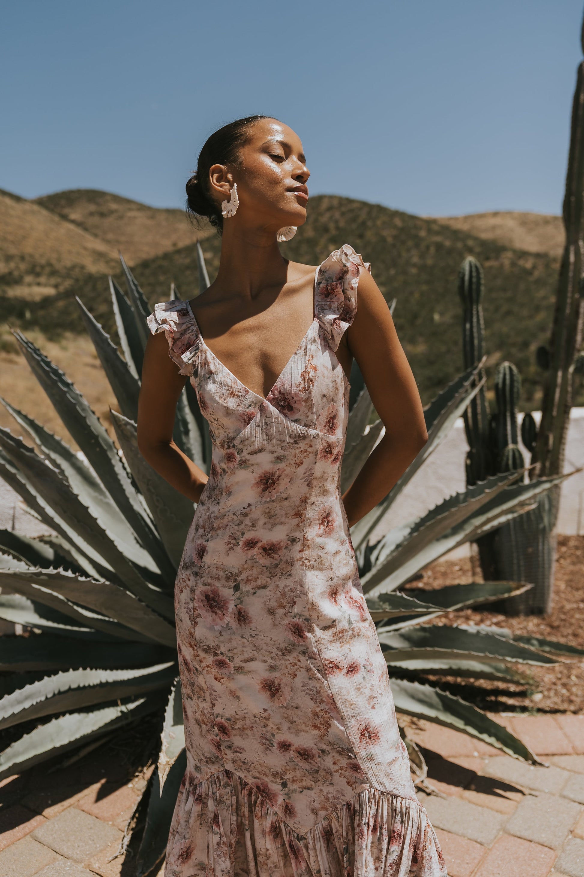 Darcy Floral Maxi Dress Pink 3