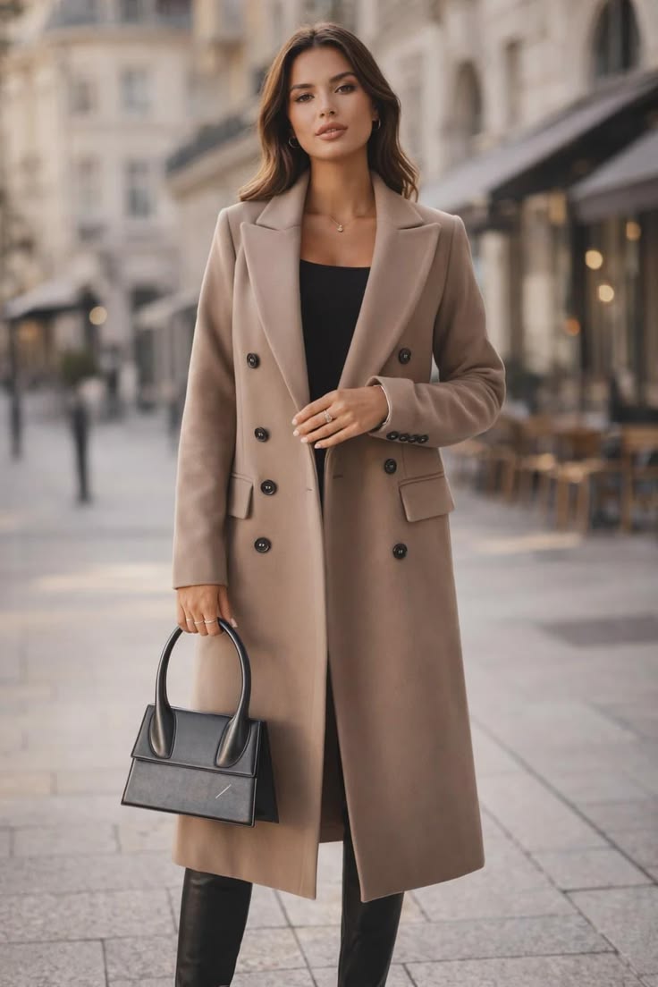 Margot Double Breasted Wool Coat Mustard 1