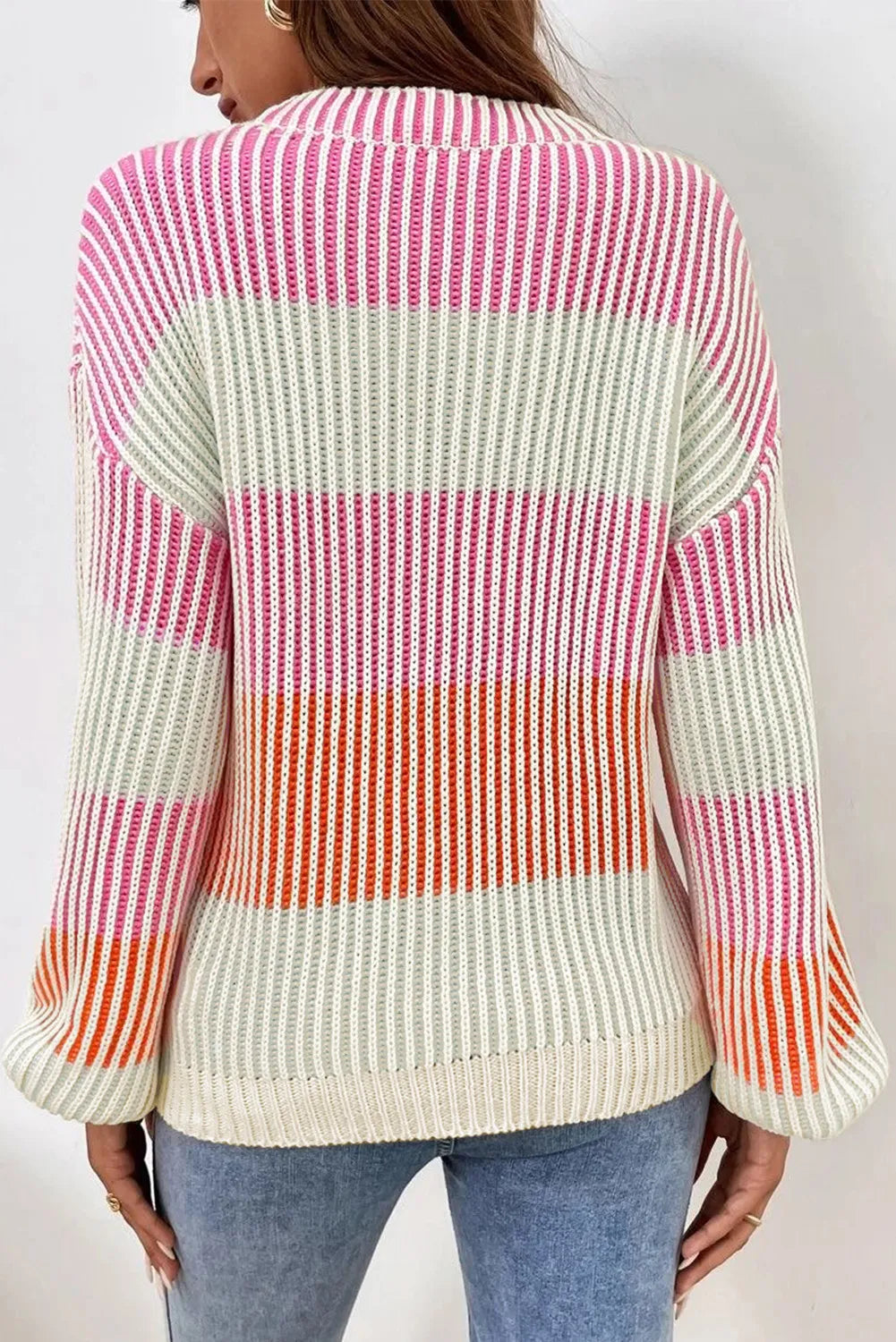 Margot Knit Sweater in Dusty Pink Dusty Blue 3