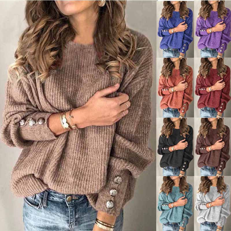 Margot Button-Front Knit Top Gray 1