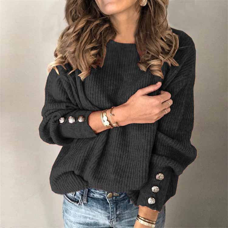 Margot Button-Front Knit Top Brown 2