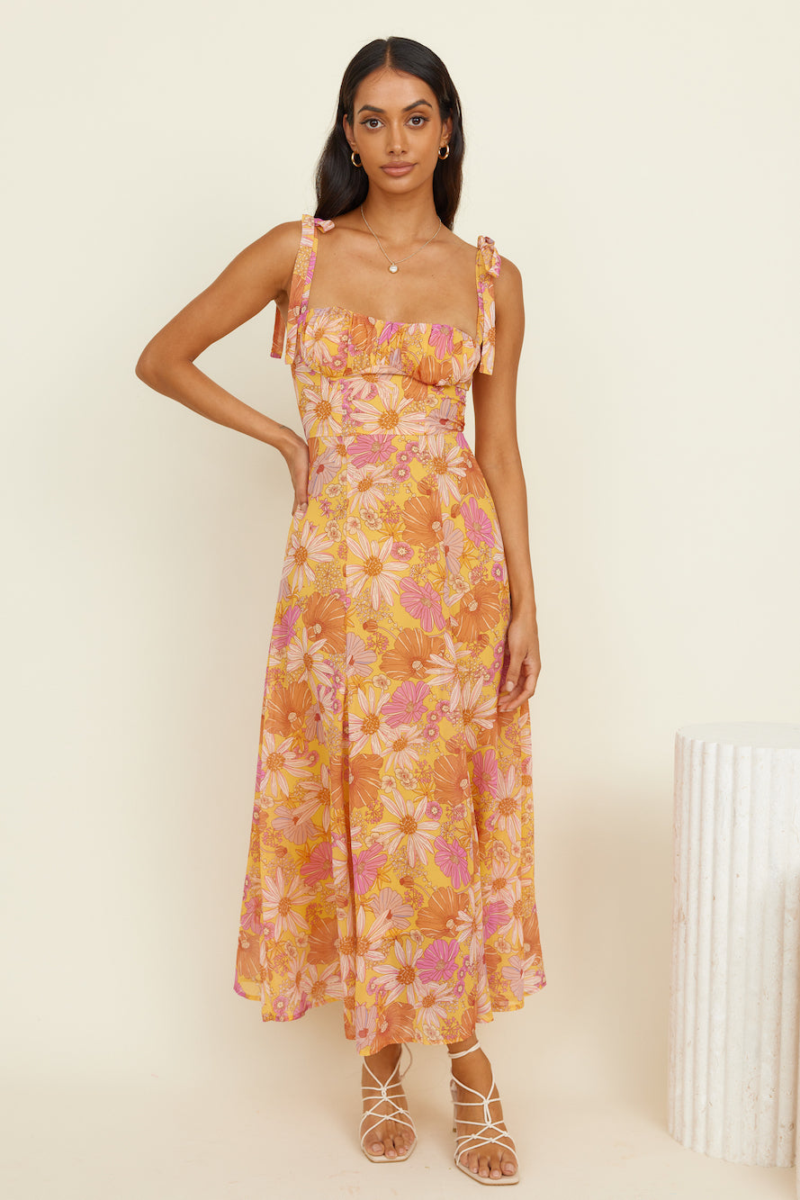 Ophelia Paradise Maxi Dress in Soft Yellow Paradise Maxi Dress Yellow 2
