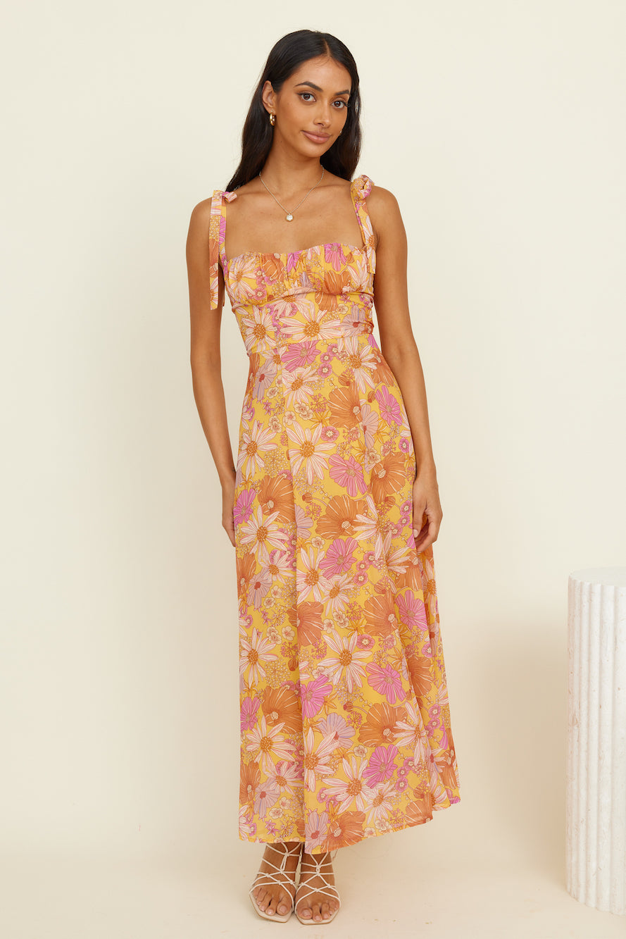 Ophelia Paradise Maxi Dress in Soft Yellow Paradise Maxi Dress Yellow 3