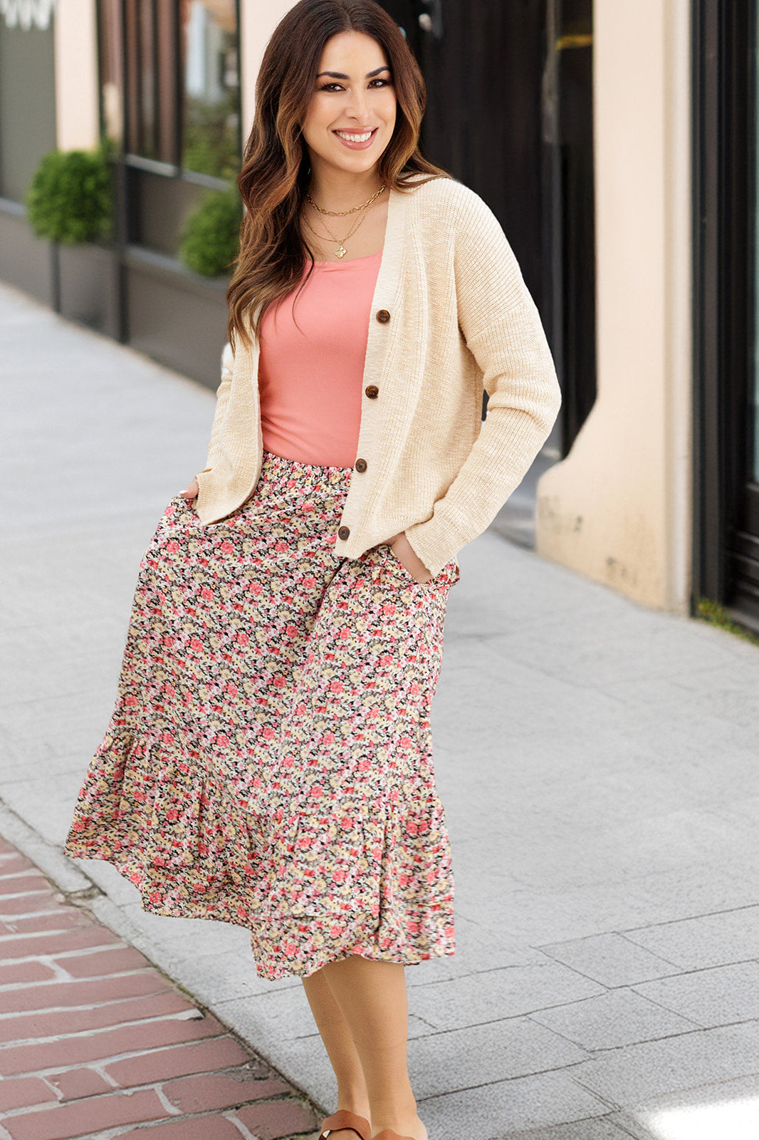 Amelie Cardigan in Blush Oatmeal 3
