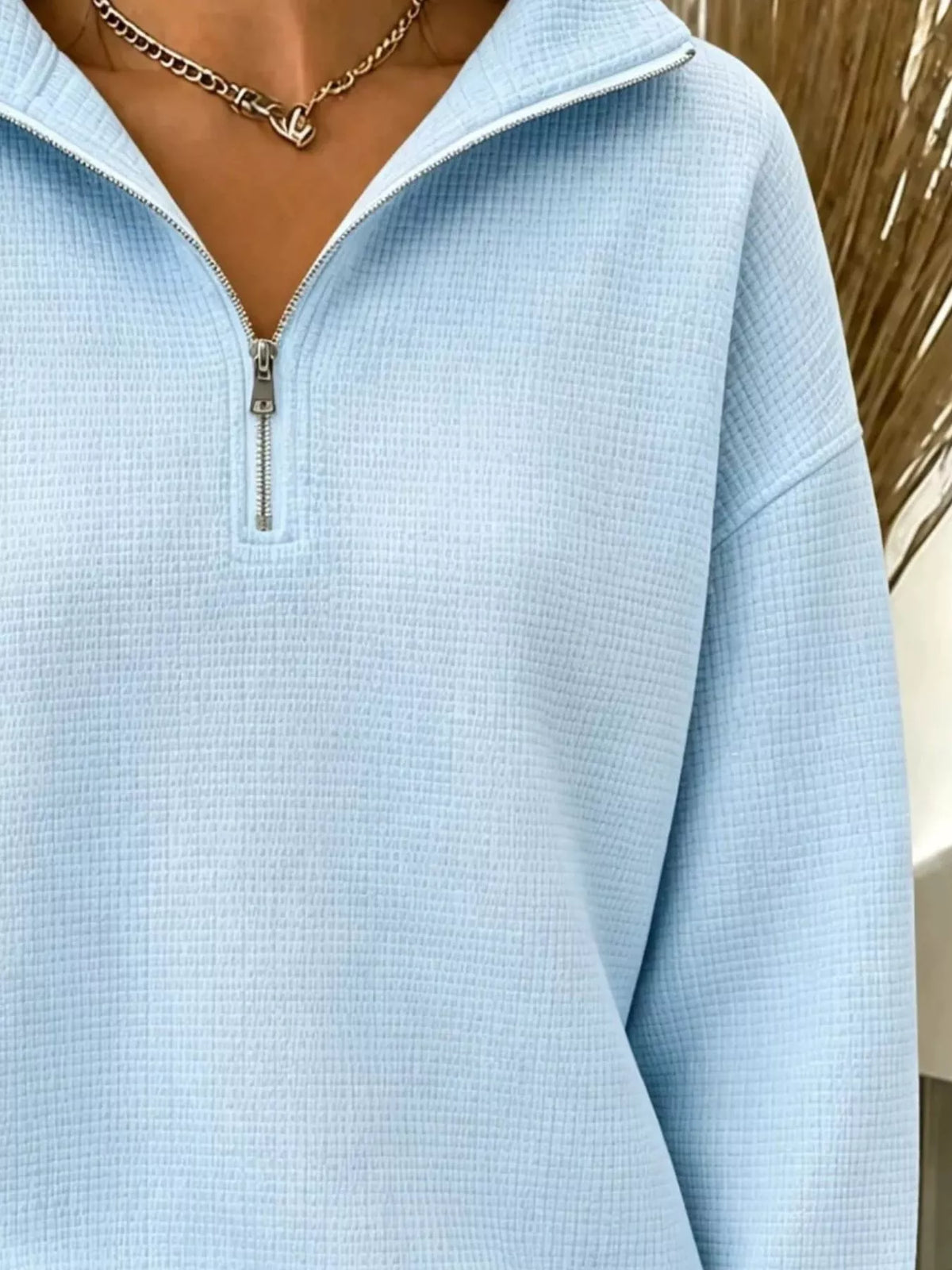 Margot Waffle Knit Sweatshirt Red 7