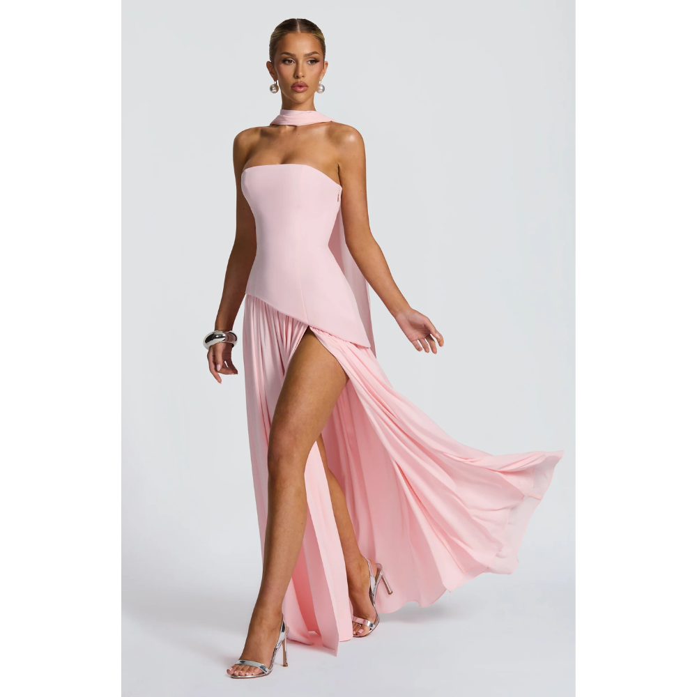 Maya Maxi Dress in Dark Blue Pink 6