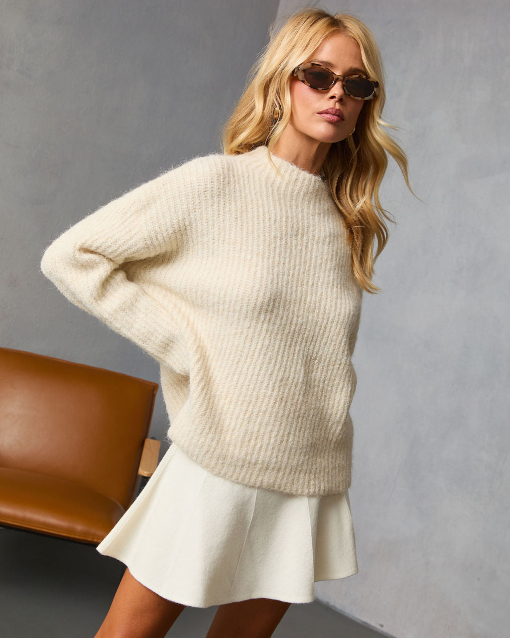 Slow Mornings Ribbed Turtleneck Sweater Green 3