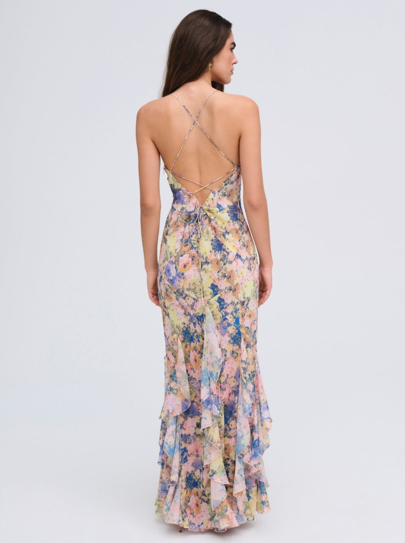 Elea Pink Satin Maxi Dress 2