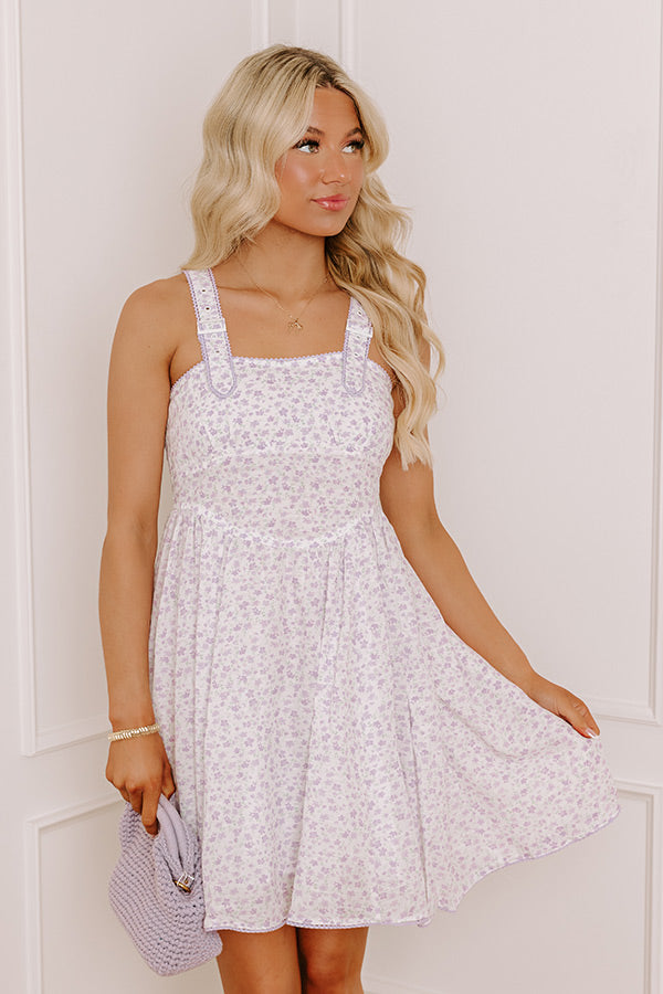 Margot Floral Mini Dress lavender 1