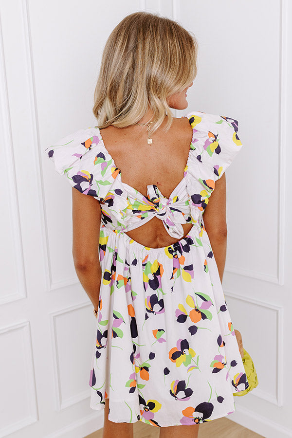 Margot Floral Mini Dress Cream 3