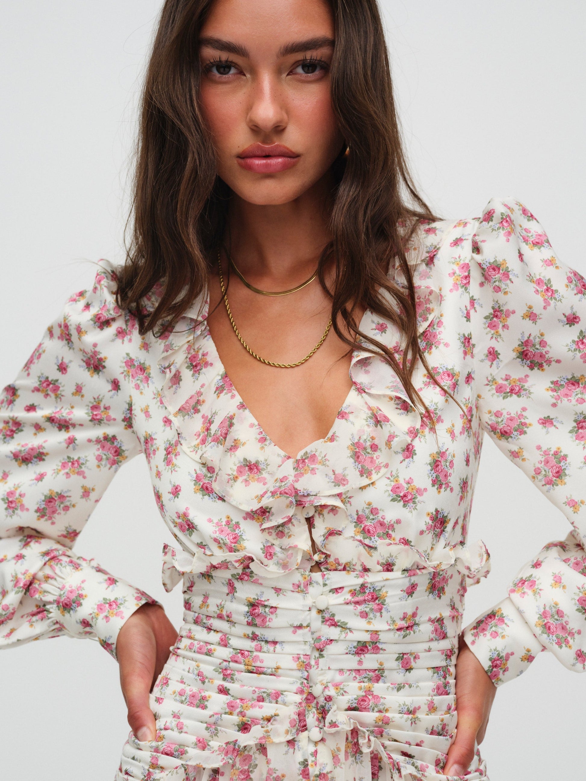 Jayleen Silk Mini Dress in Blush 2
