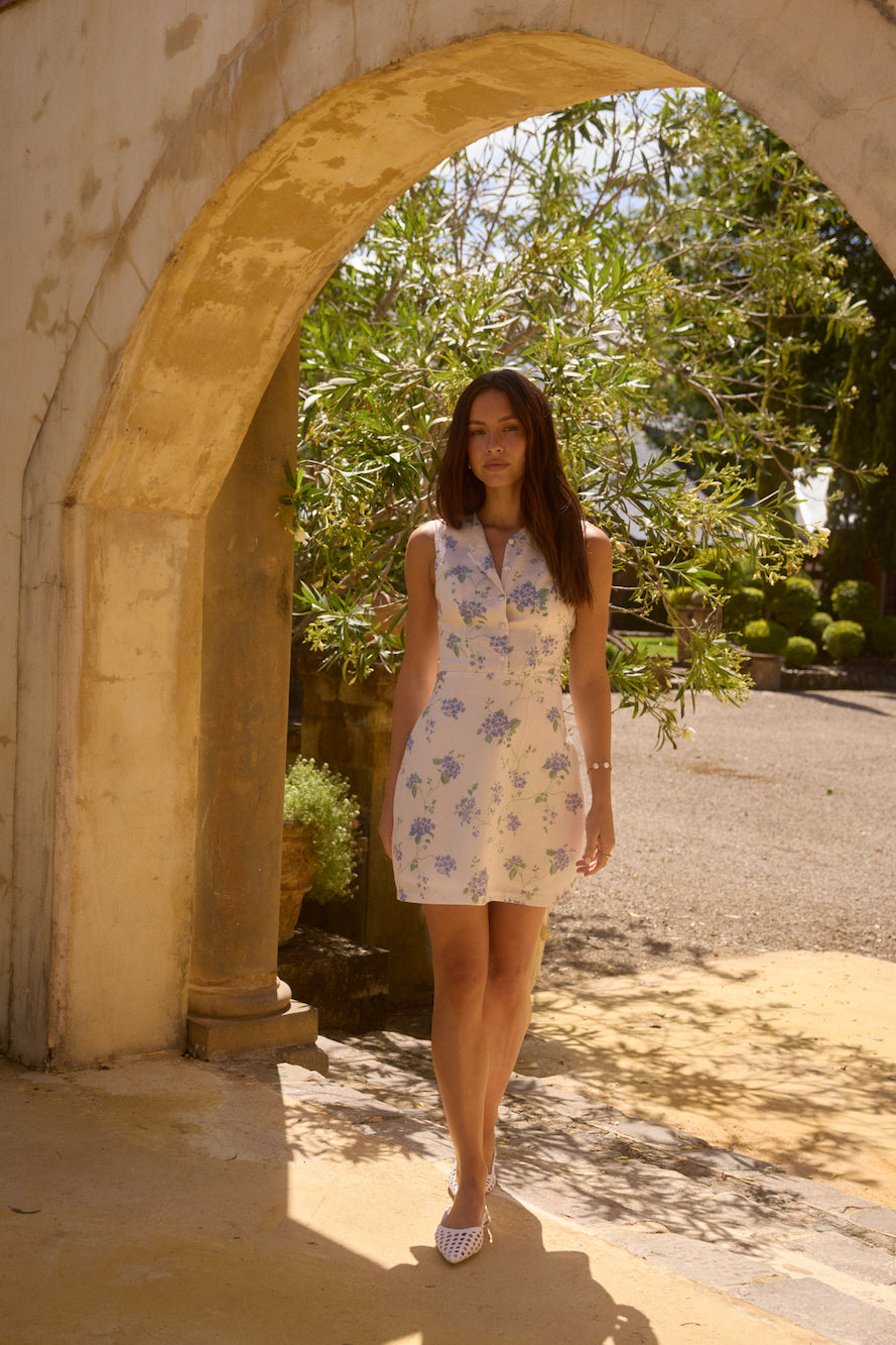 Tessa Floral Mini Dress in Periwinkle 5