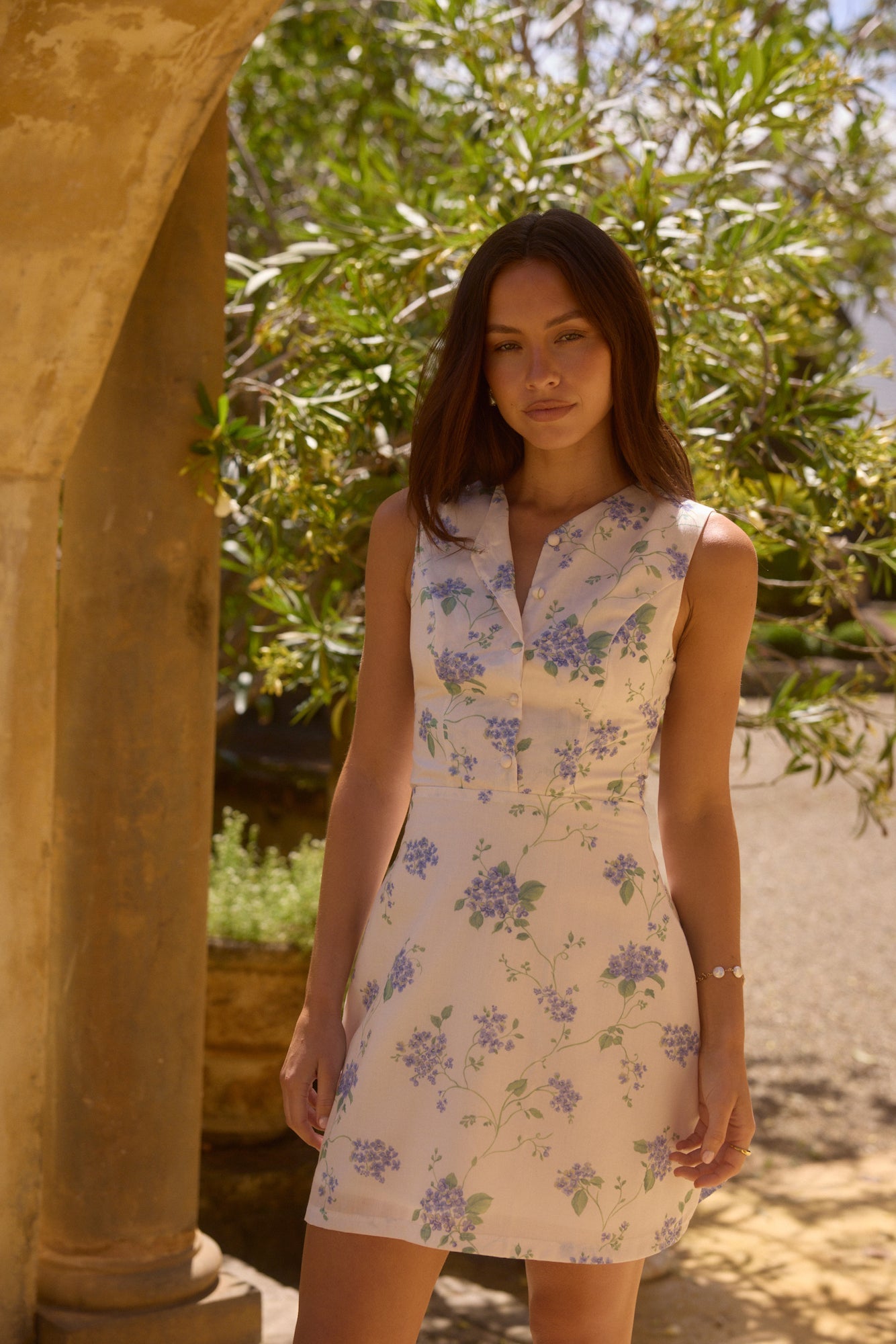 Tessa Floral Mini Dress in Periwinkle 2
