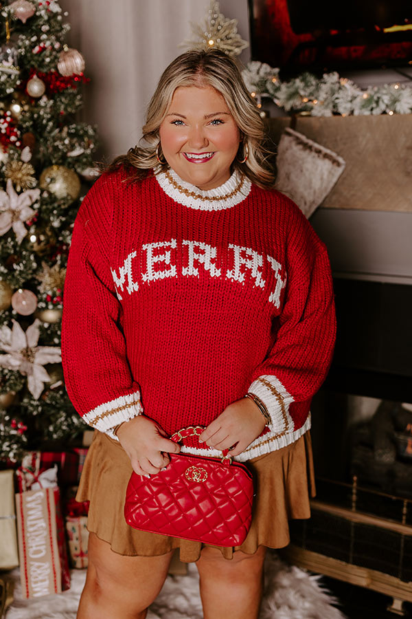 Priya Knit Mini Dress in Merry Red Merry Red Curves 1