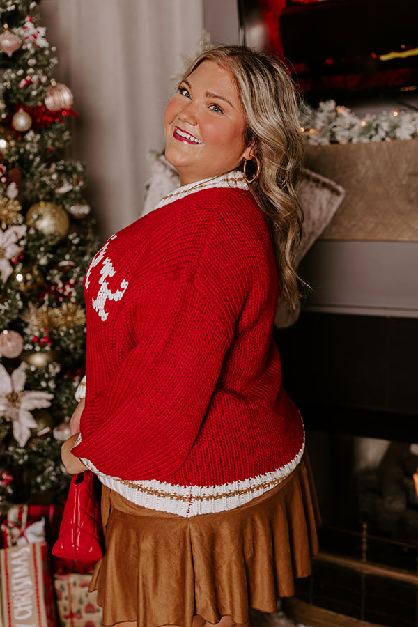 Priya Knit Mini Dress in Merry Red Merry Red Curves 3