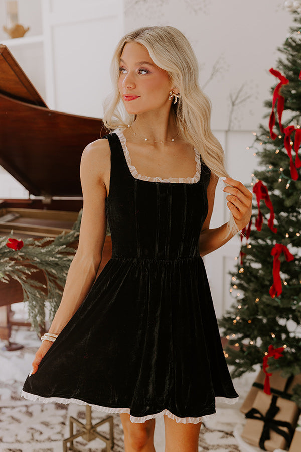 Margot Velvet Mini Dress black 1