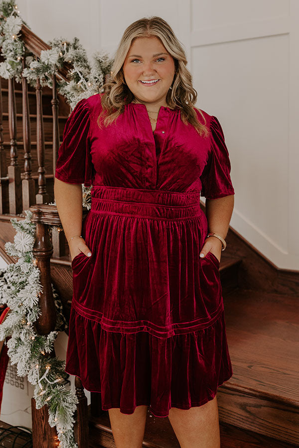 Isabelle Velvet Midi Dress wine 2