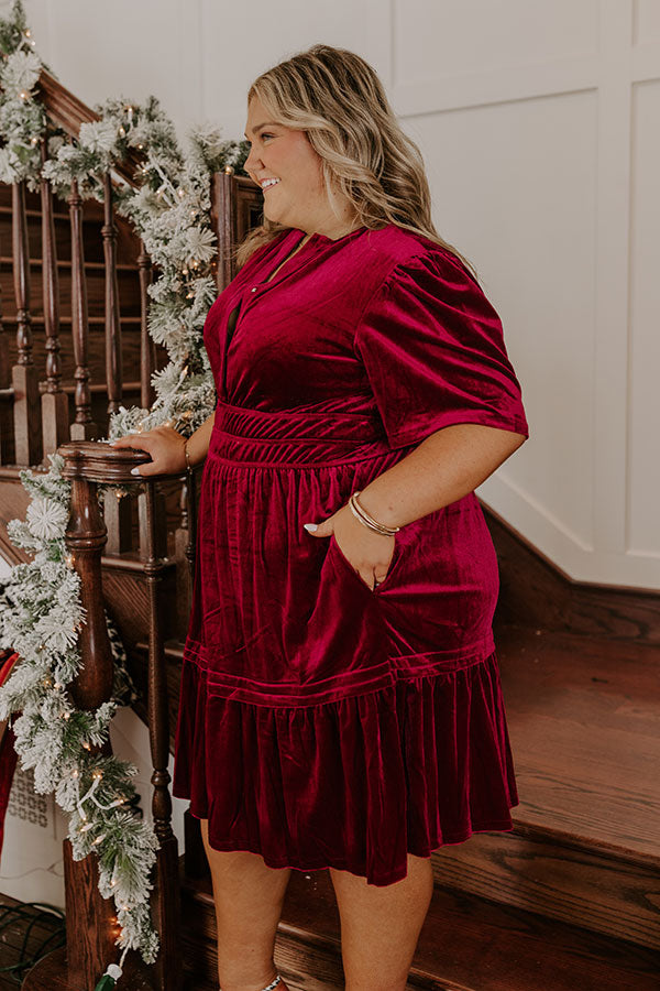 Isabelle Velvet Midi Dress wine 3