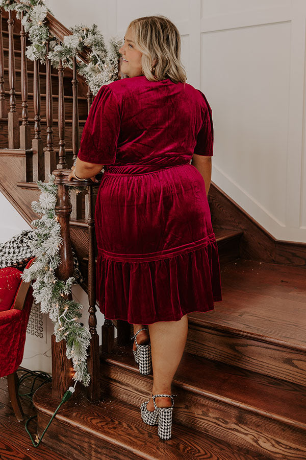 Isabelle Velvet Midi Dress wine 4