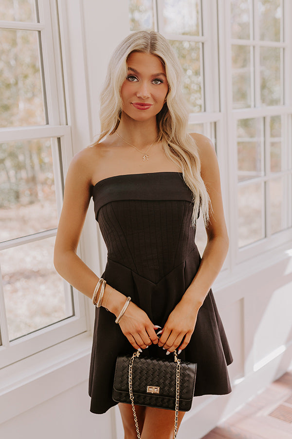 Ophelia Scuba Mini Dress in Black Black 6