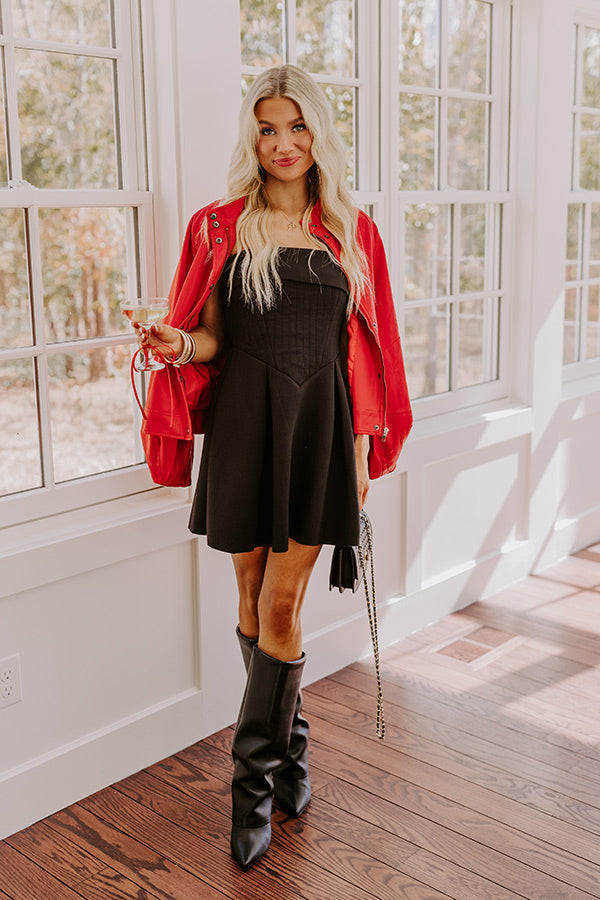 Ophelia Scuba Mini Dress in Black Black 2