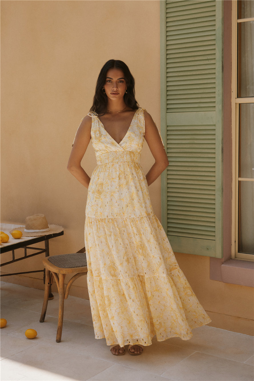 Aurelia Sunny Maxi Dress in Yellow 4