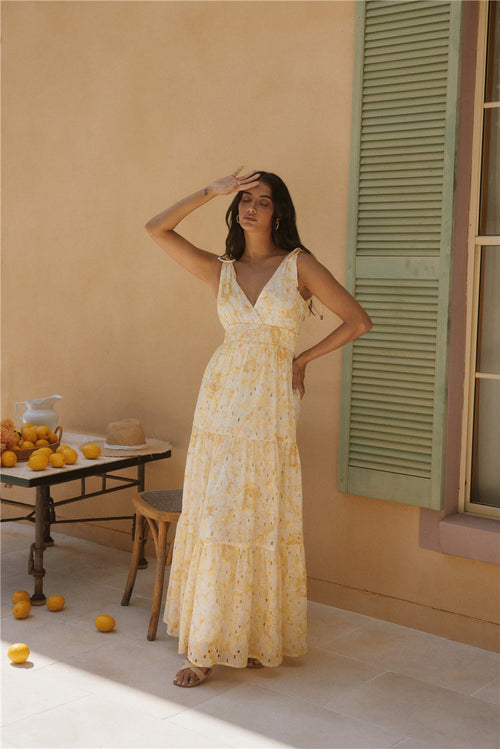 Aurelia Sunny Maxi Dress in Yellow 1