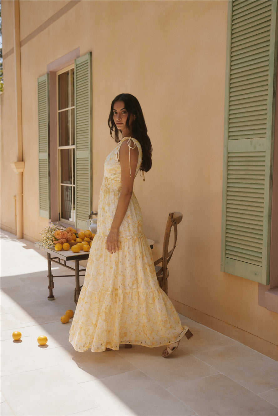 Aurelia Sunny Maxi Dress in Yellow 2