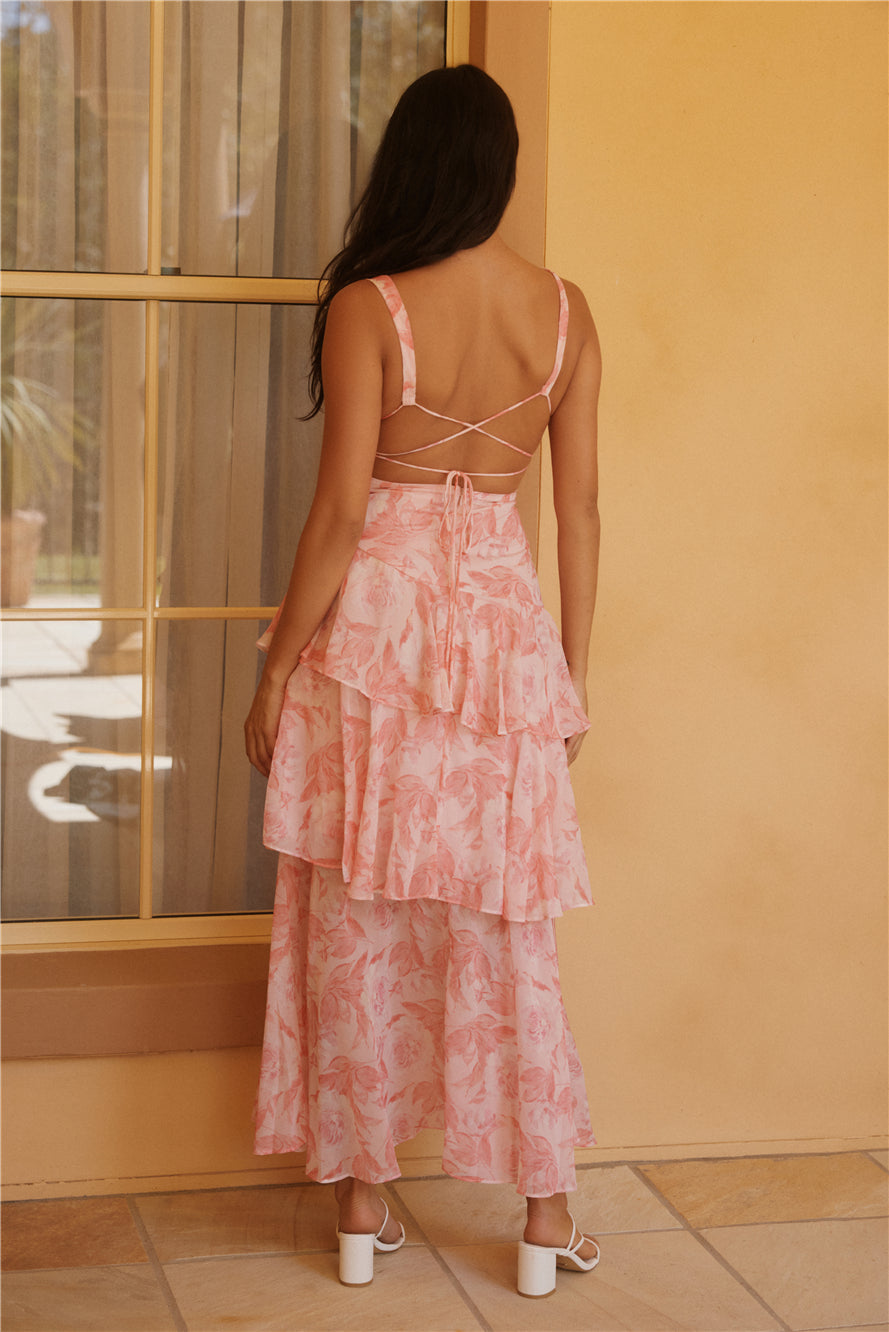Daisy Blooming Maxi Dress Pink 2