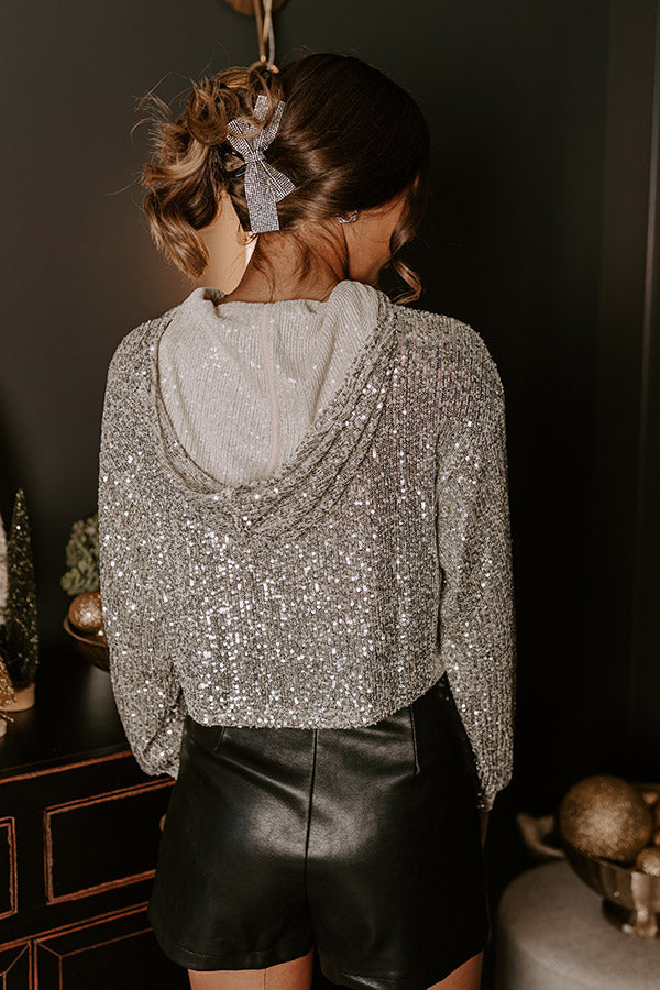 Luminescence Sequin Sweater Top silver 2