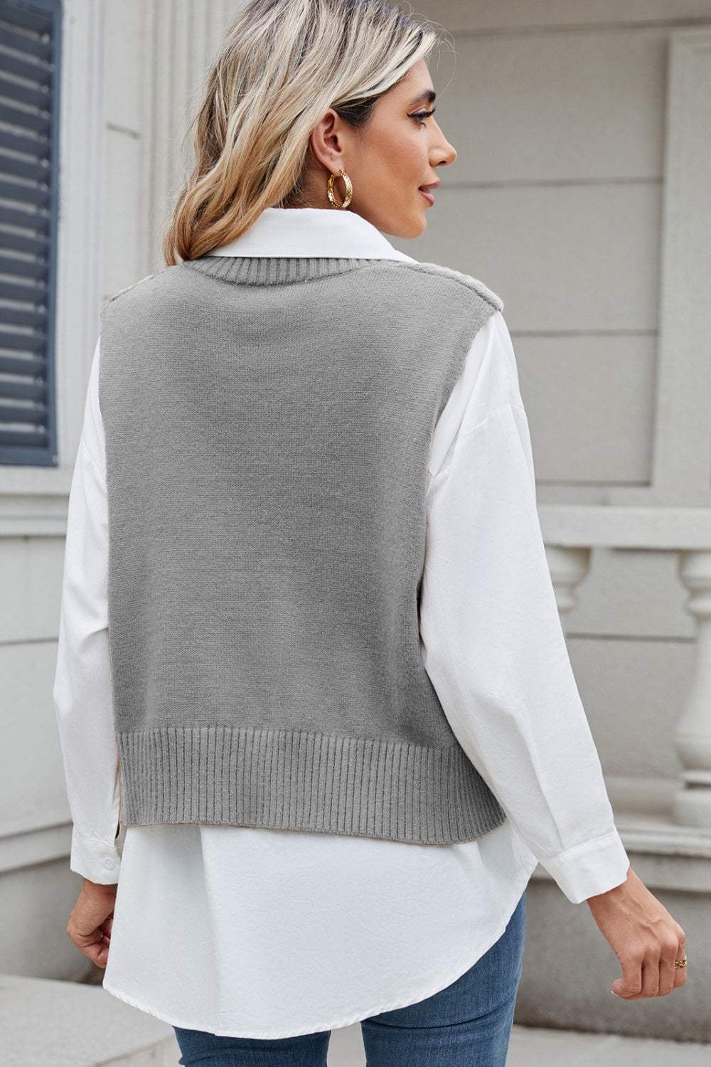 Margot Cable-Knit Sweater Vest Caramel 3