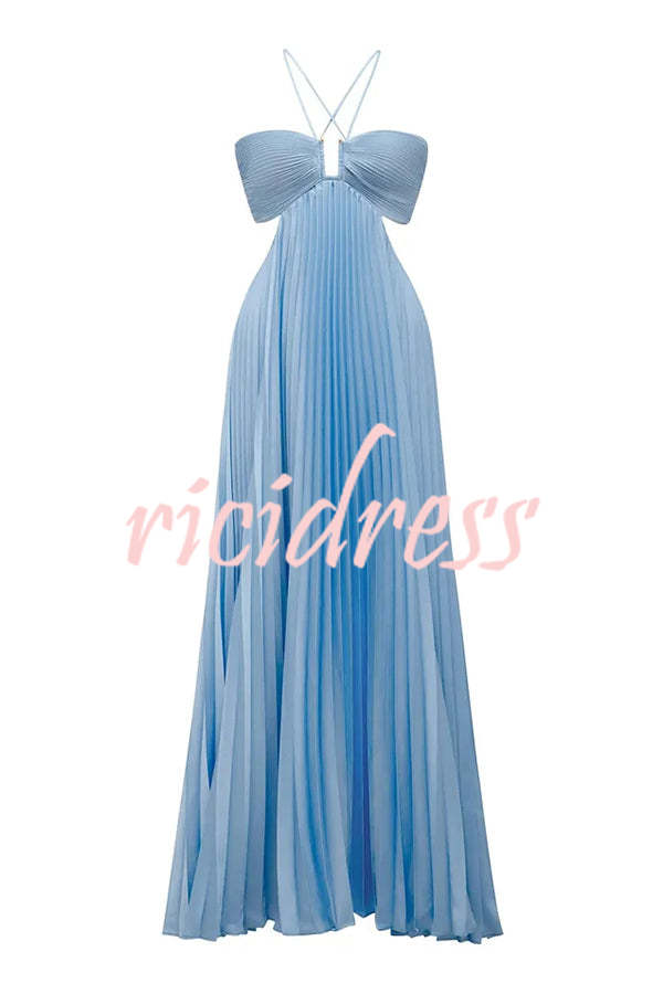 Ophelia Satin Maxi Dress Blue 7