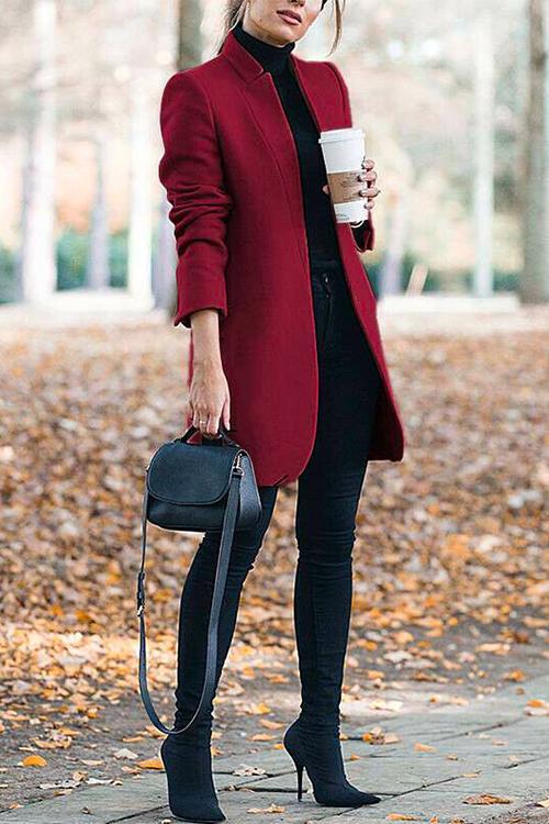 Eleanor Stand Collar Coat Dress Black 7