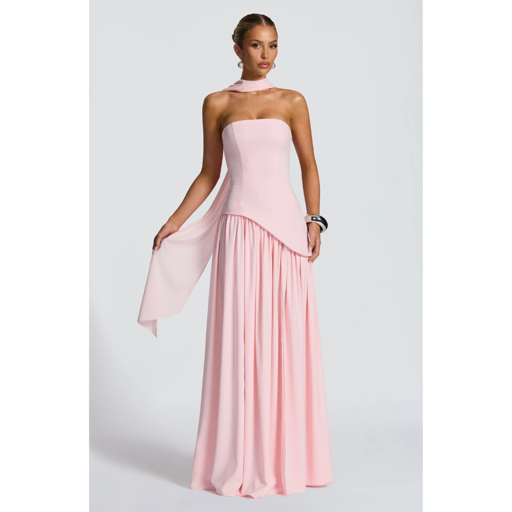Maya Maxi Dress in Dark Blue Pink 19