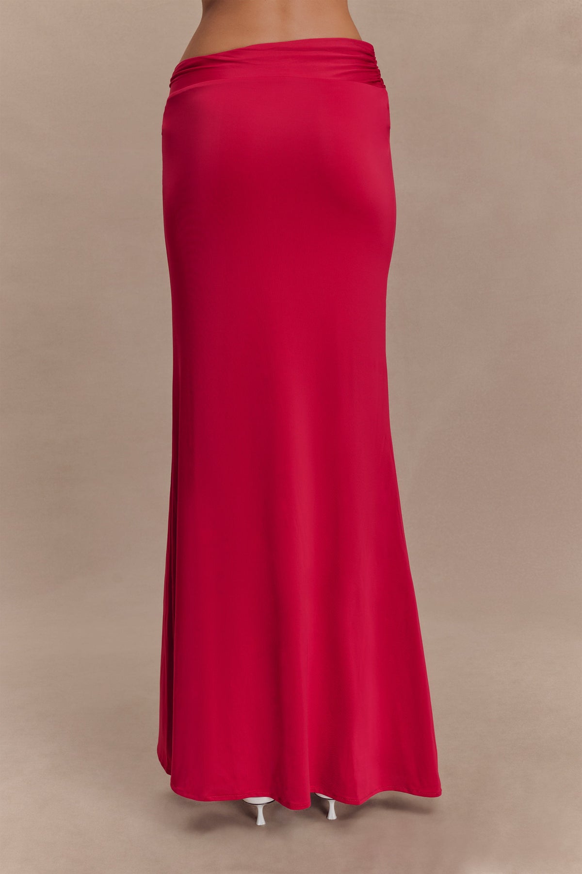 Ainsley Asymmetrical Maxi Dress in Burnt Orange Fuchsia Pink 5
