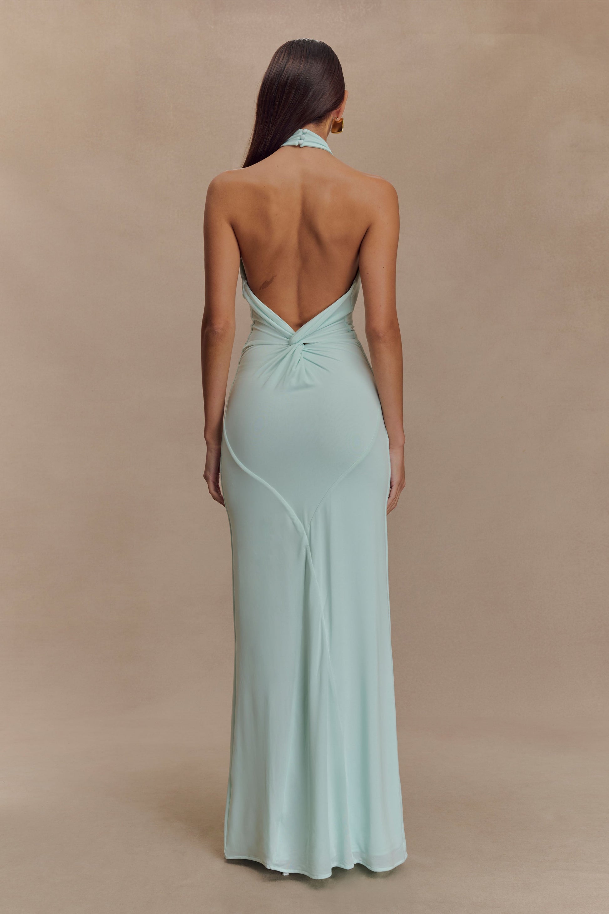 Elyna Slinky Halter Maxi Dress Lagoon 4
