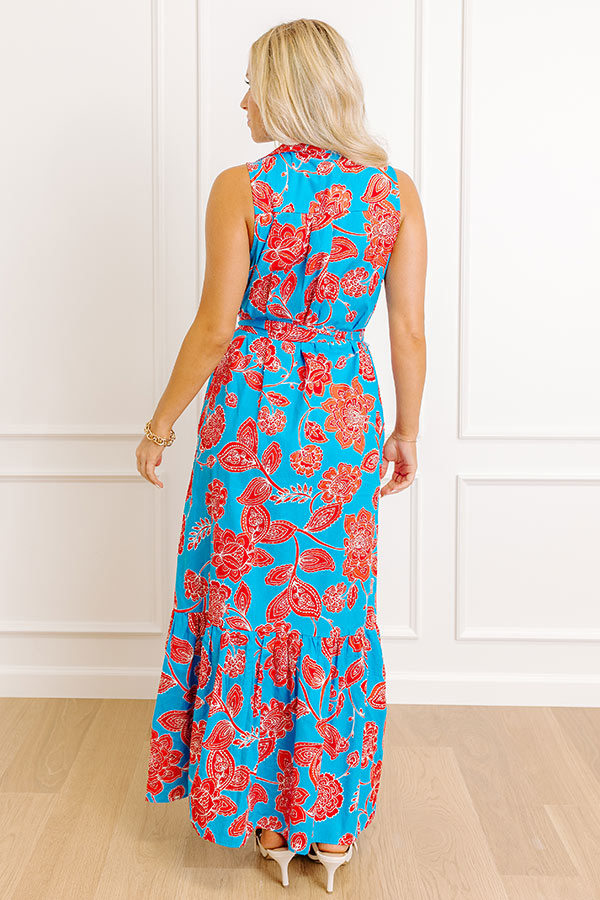 Marina Floral Maxi Dress Blue 2