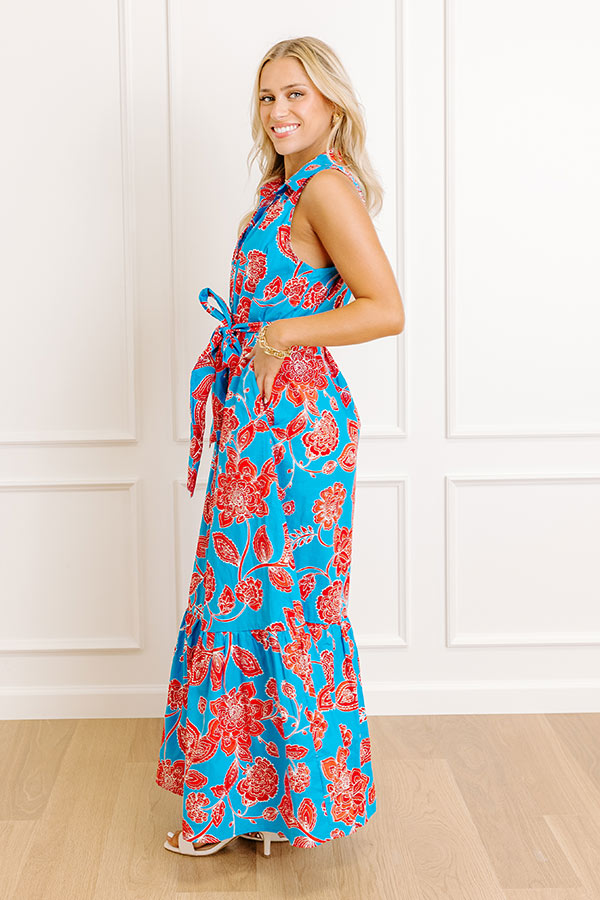 Marina Floral Maxi Dress Blue 3