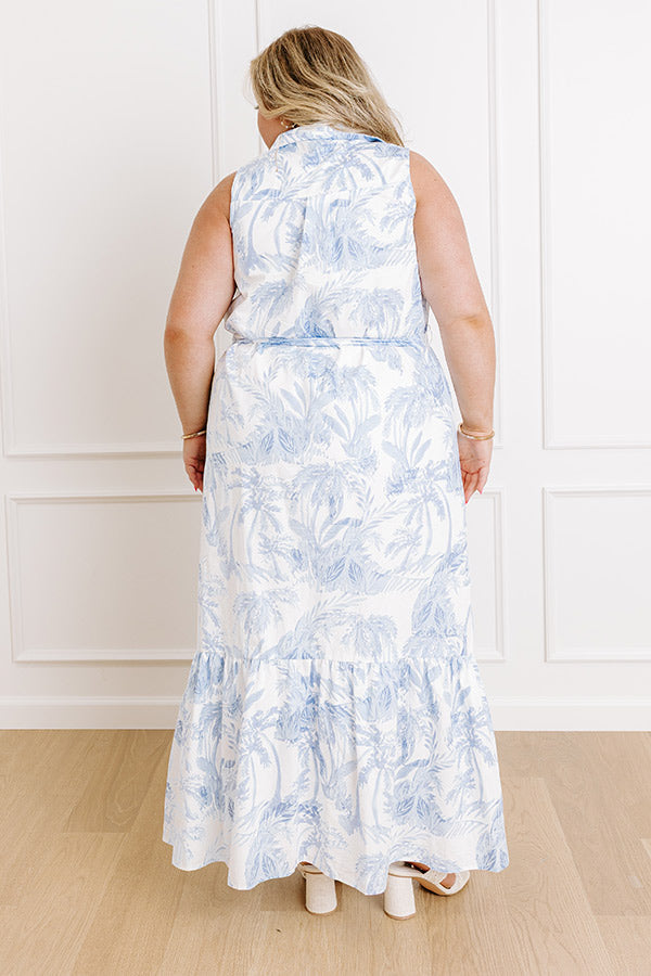 Marina Floral Maxi Dress Sky Blue Curves 4