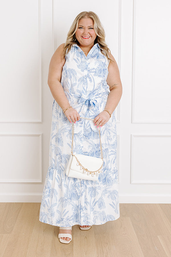 Marina Floral Maxi Dress Sky Blue Curves 1