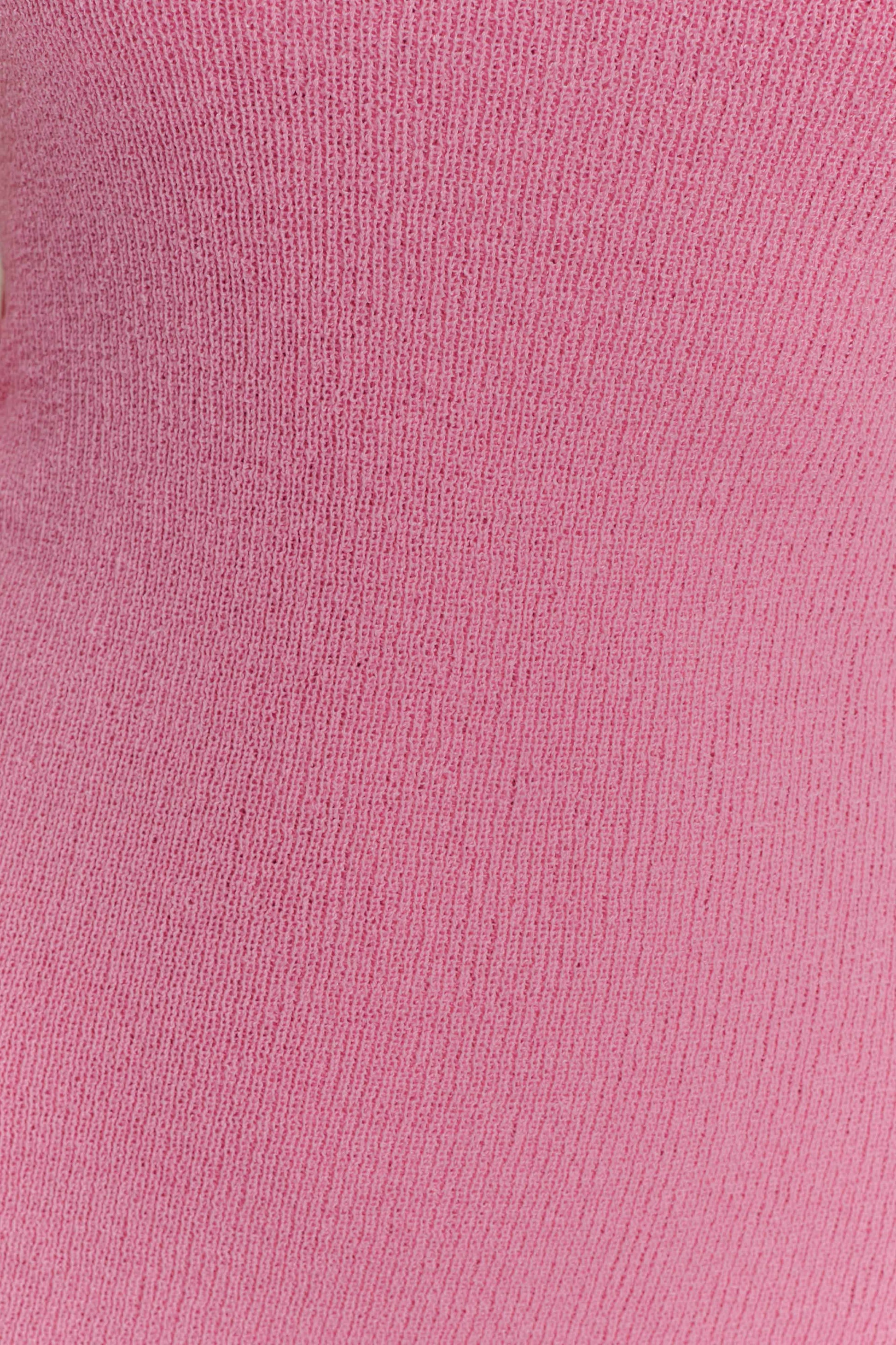 Caprice Halter Knit Mini Dress Bubblegum Pink 6