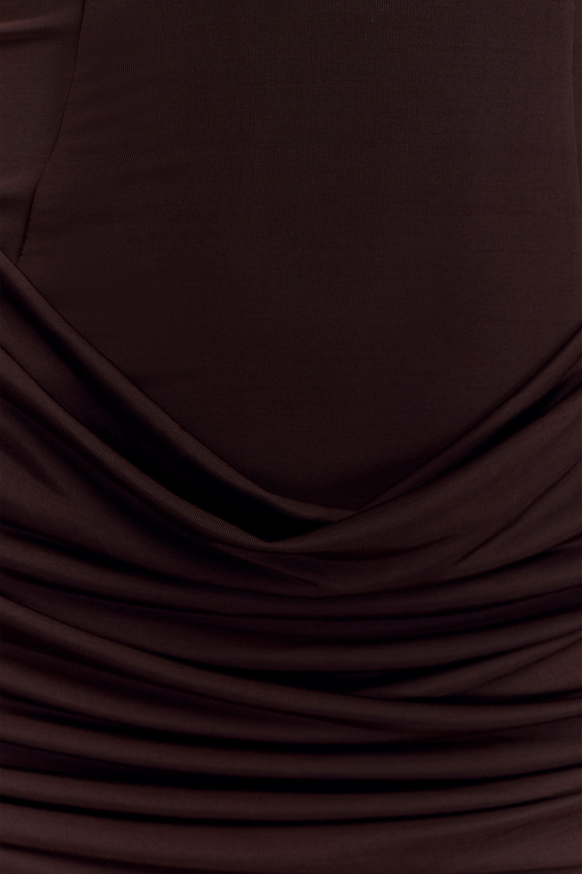 Mattea Slinky Mesh Mini Dress with Scarf Dark Chocolate 4