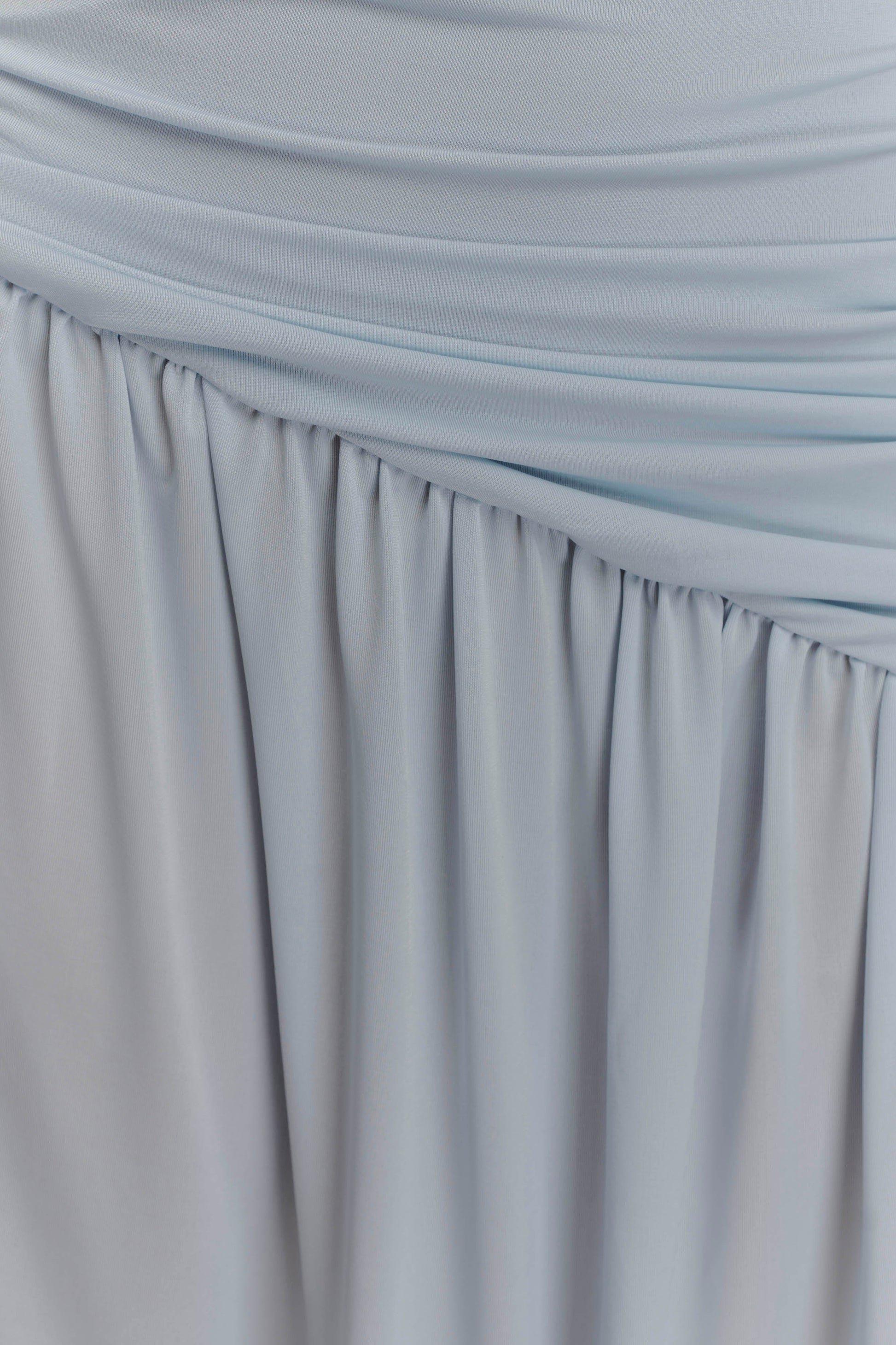 Bex Burgundy Slinky Maxi Dress Pale Blue 6