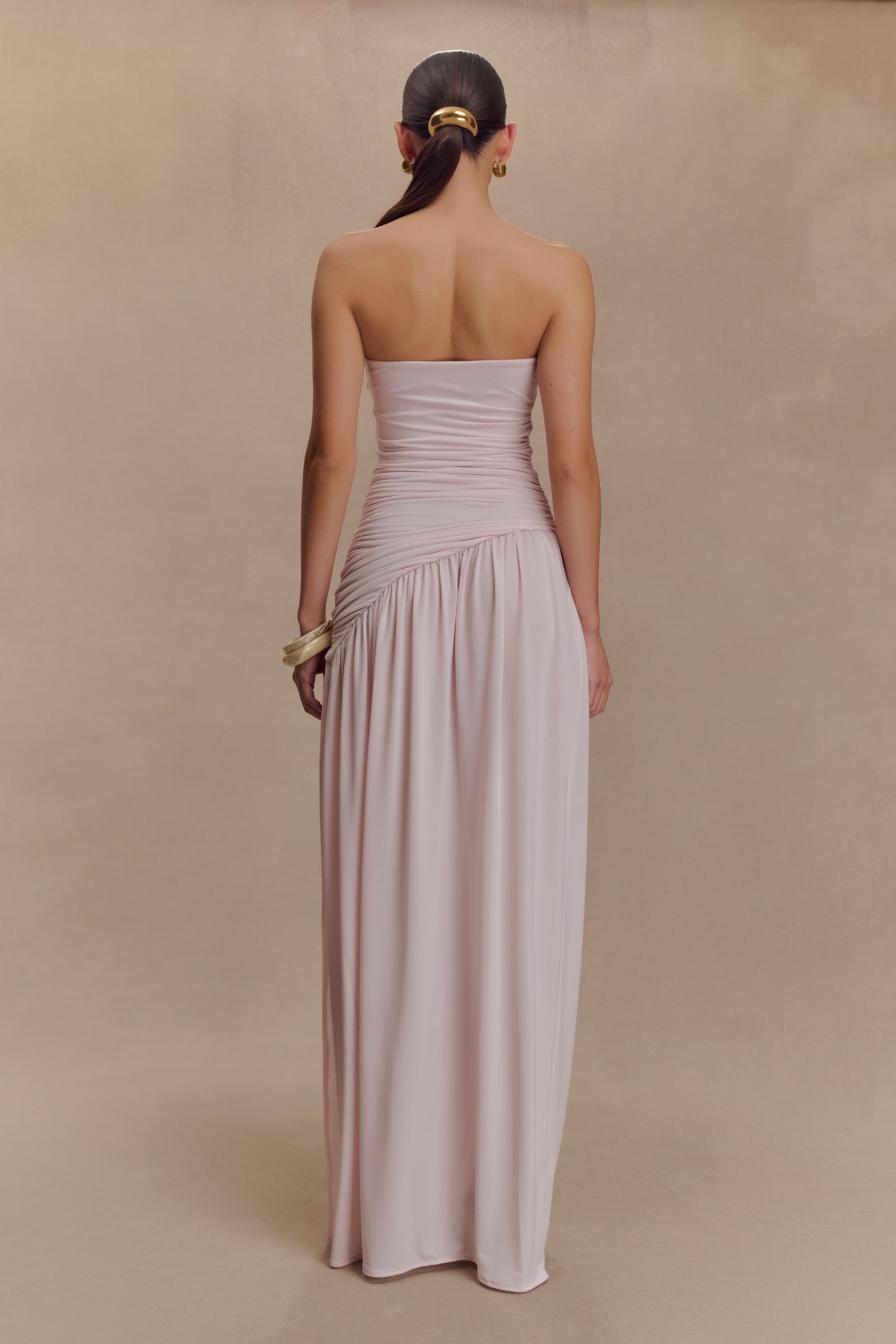 Bex Burgundy Slinky Maxi Dress Pale Pink 2
