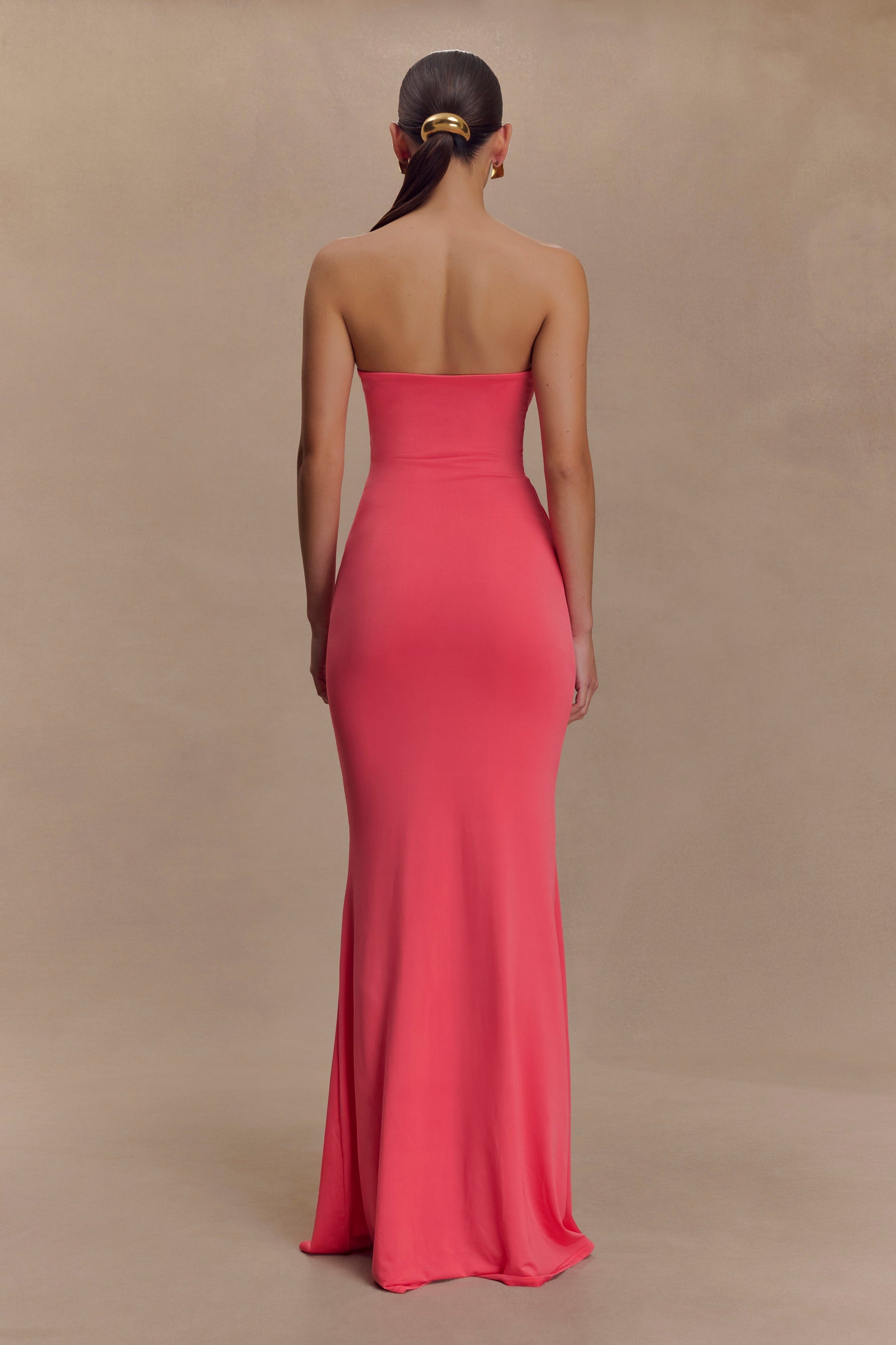 Madison Slinky Strapless Maxi Dress in Chocolate Chocolate 15