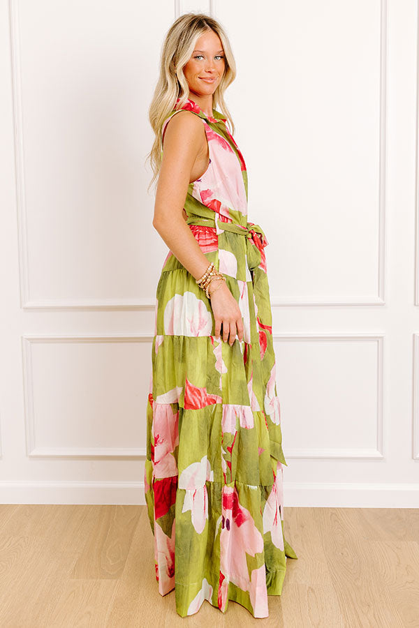 Valentina Floral Maxi Dress lime 5