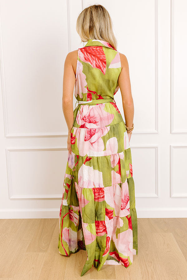 Valentina Floral Maxi Dress lime 6