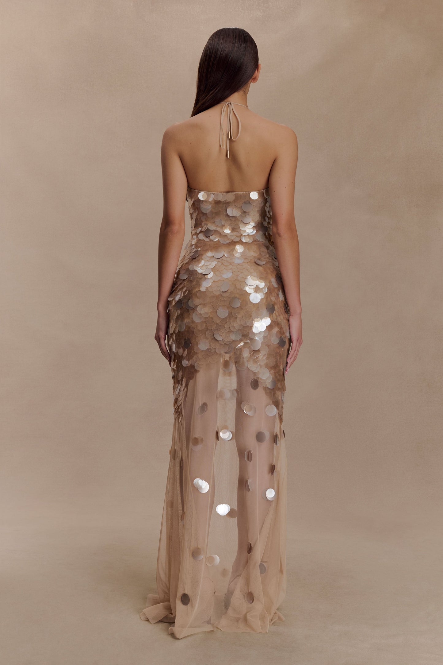 Jenny Hand-Embellished Gold Maxi Dress Gold 7