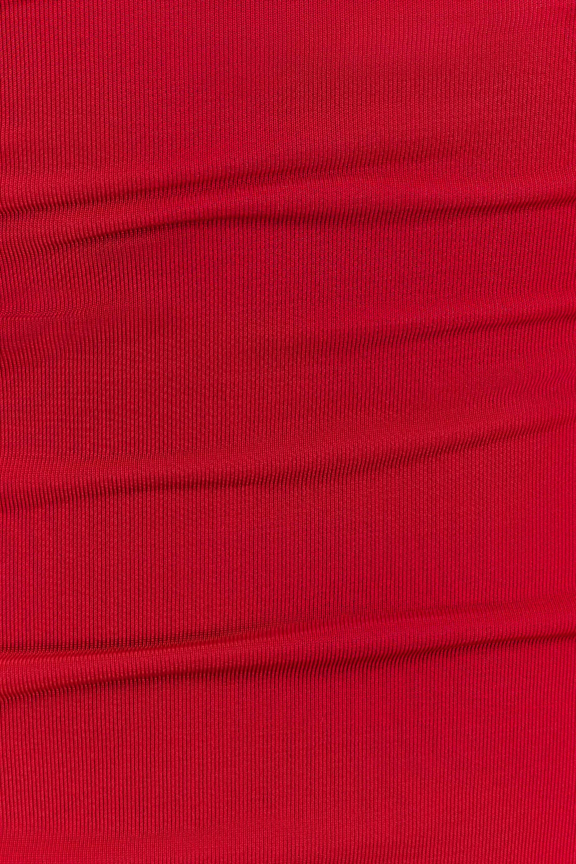 Mattea Slinky Mesh Mini Dress with Scarf Red 6